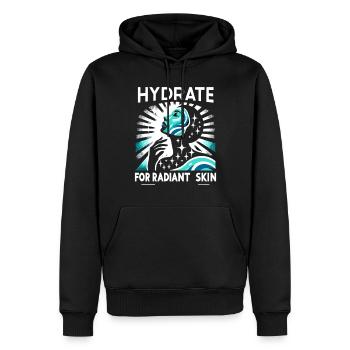 Hydration Trinken Sie Wasser Bleiben Sie Hydriert - Männer Premium Bio Hoodie - Schwarz - Vorne - Nico (187cm)