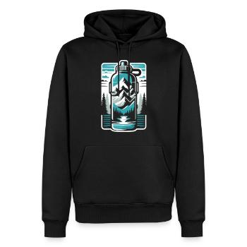 Hydration Trinken Sie Wasser Bleiben Sie Hydriert - Männer Premium Bio Hoodie - Schwarz - Vorne - Nico (187cm)