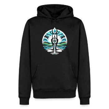Hydration Trinken Sie Wasser Bleiben Sie Hydriert - Männer Premium Bio Hoodie - Schwarz - Vorne - Nico (187cm)