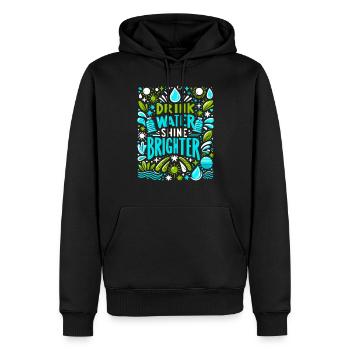 Hydration Trinken Sie Wasser Bleiben Sie Hydriert - Männer Premium Bio Hoodie - Schwarz - Vorne - Nico (187cm)