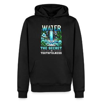 Hydration Trinken Sie Wasser Bleiben Sie Hydriert - Männer Premium Bio Hoodie - Schwarz - Vorne - Nico (187cm)