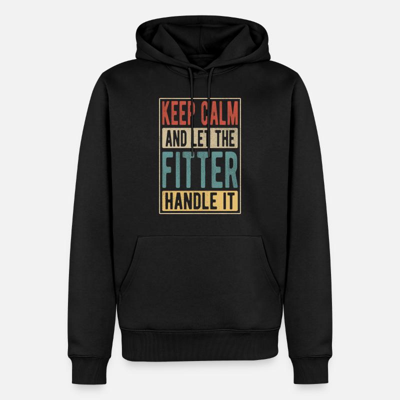 Fitter Retro Geschenk - Männer Premium Bio Hoodie - Schwarz