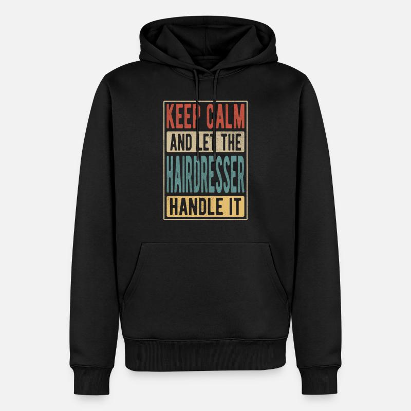 Cadeau Rétro Coiffeur - Sweat à capuche Premium bio Homme - noir