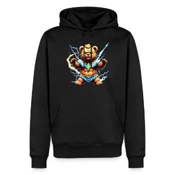 Zeus Greek God Teddy Bear - Men’s Premium Organic Hoodie - black - Front - Nico (187cm)