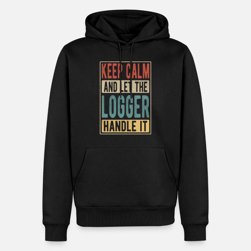 Logger Retro Geschenk - Männer Premium Bio Hoodie - Schwarz