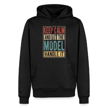 Modell Retro Geschenk - Männer Premium Bio Hoodie - Schwarz - Vorne - Nico (187cm)