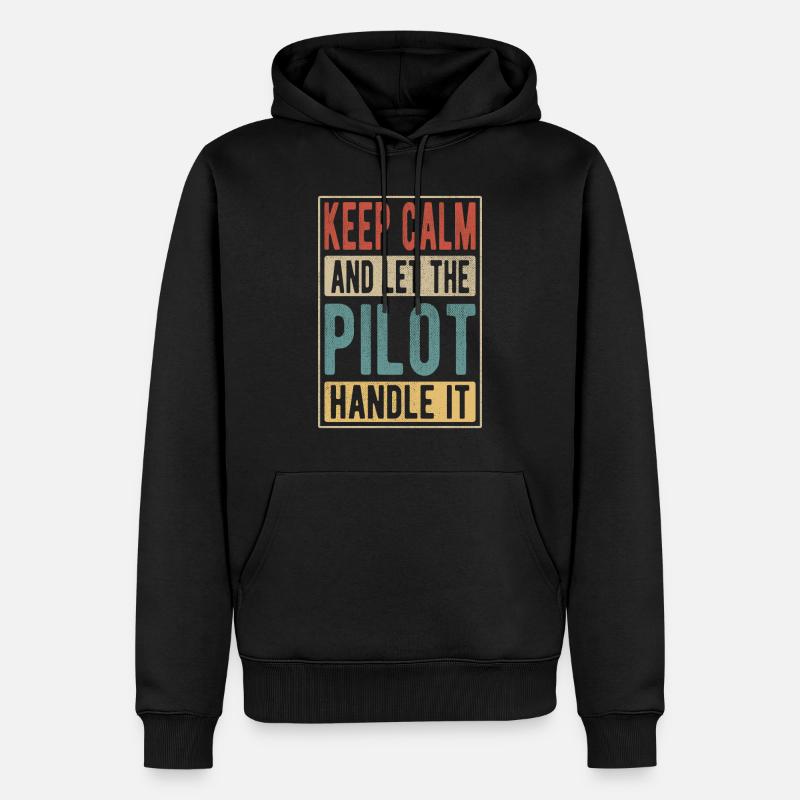 Pilot Retro Geschenk - Männer Premium Bio Hoodie - Schwarz