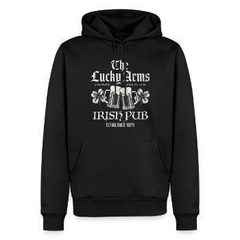 Lucky Arms Irish Pub - Männer Premium Bio Hoodie - Schwarz - Vorne - Nico (187cm)