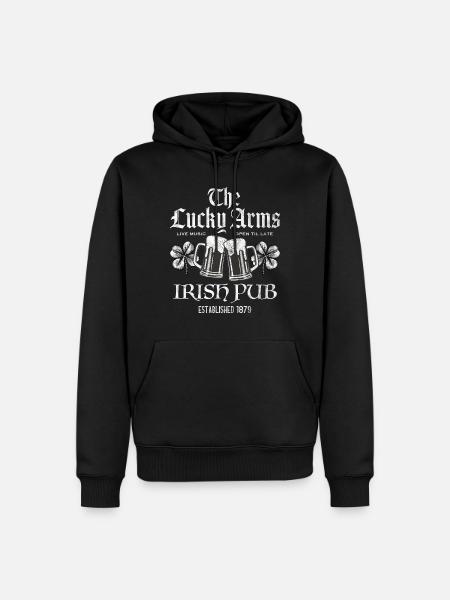 Lucky Arms Irish Pub - Men’s Premium Organic Hoodie - black