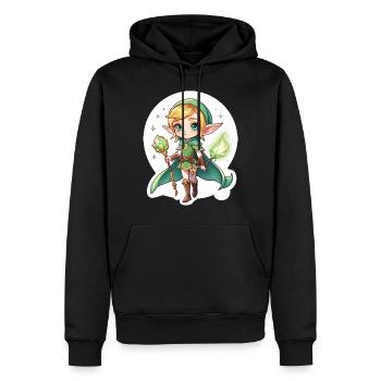 Elf Fantasy Illustration - Männer Premium Bio Hoodie - Schwarz - Vorne - Nico (187cm)
