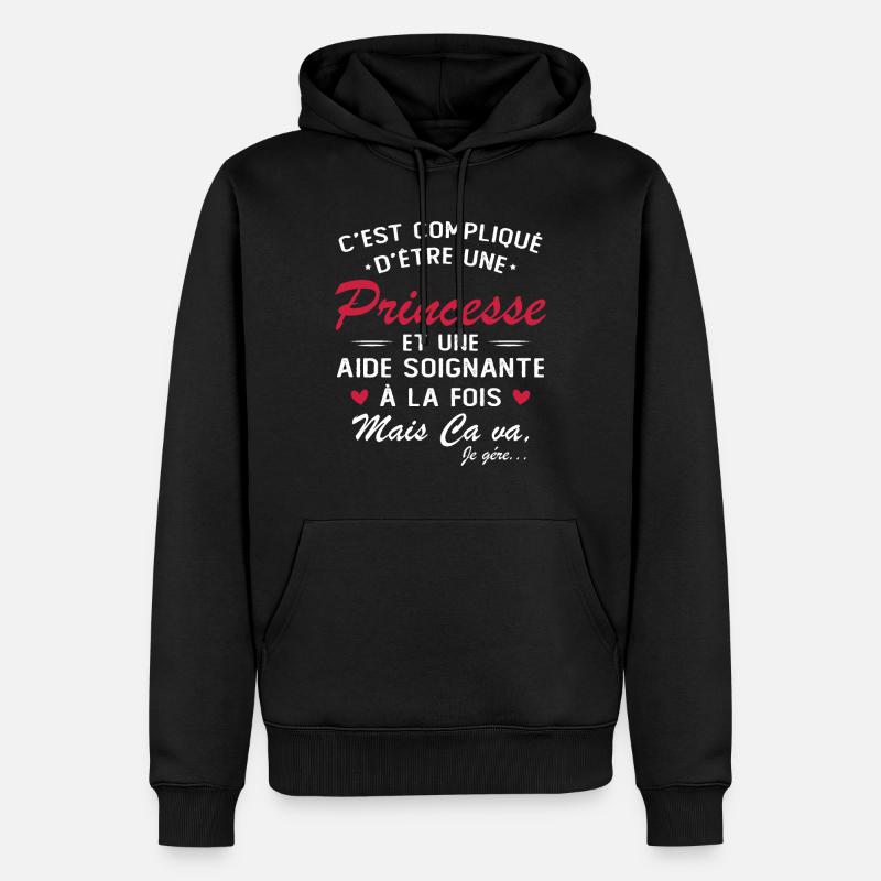 Princesse et aide soignante - Sweat à capuche Premium bio Homme - noir