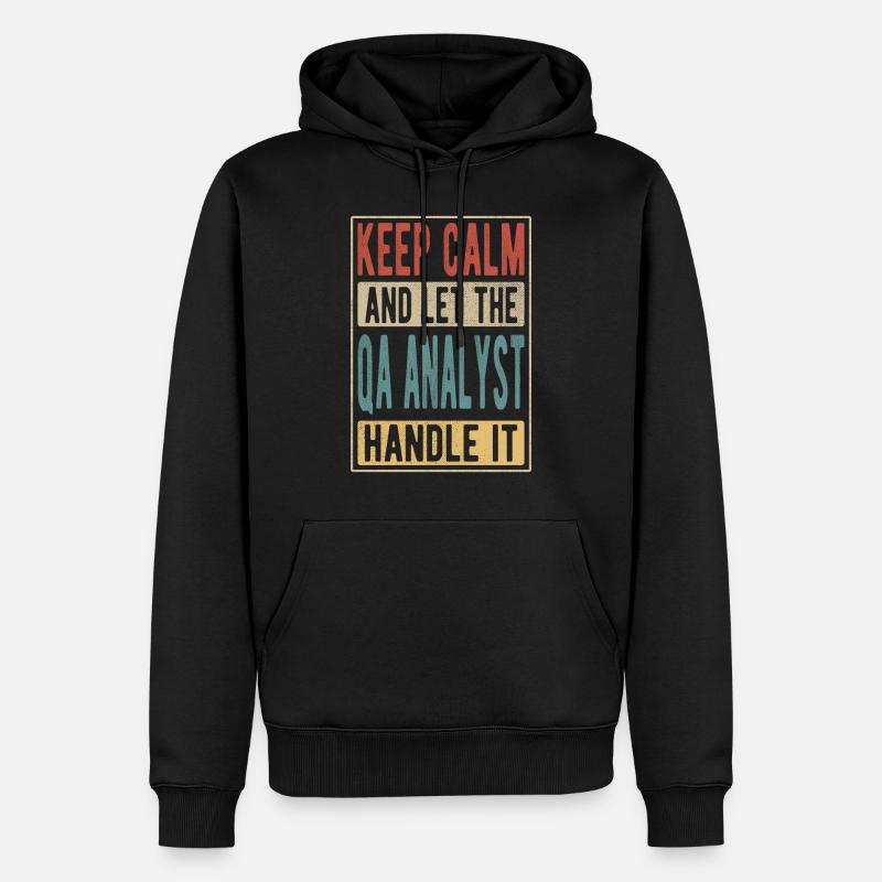 Qa Analyst Retro Gift - Men’s Premium Organic Hoodie - black