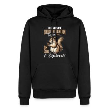 Squirrel Animal I Don't Have A Short Attention - Männer Premium Bio Hoodie - Schwarz - Vorne - Nico (187cm)