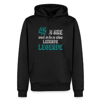 45 Geburtstag 45 Jahre Mann 45 jahre legende 45 - Männer Premium Bio Hoodie - Schwarz - Vorne - Nico (187cm)