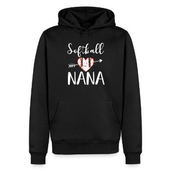 Softball Nana - Männer Premium Bio Hoodie - Schwarz - Vorne - Nico (187cm)