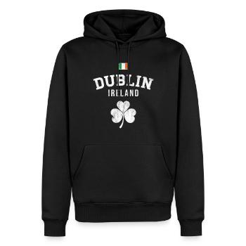 Dublin, Irlande - Sweat à capuche Premium bio Homme - noir - Devant - Nico (187cm)