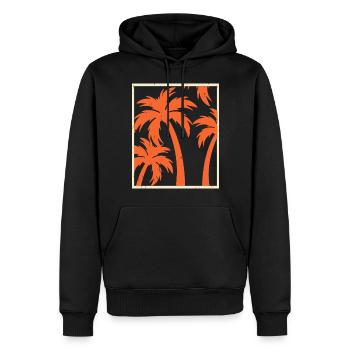 Palm trees - Men’s Premium Organic Hoodie - black - Front - Nico (187cm)