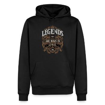 1984 Avril Naissance Anniversaire Année de naissance - Sweat à capuche Premium bio Homme - noir - Devant - Nico (187cm)