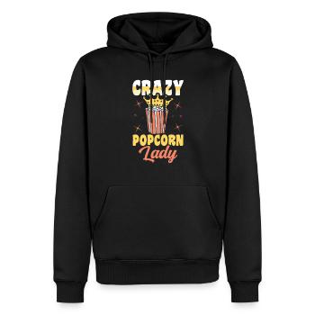 Crazy Popcorn Lady Lustiges Popped Corn Geschenk - Männer Premium Bio Hoodie - Schwarz - Vorne - Nico (187cm)