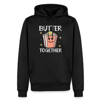 Popcorn Geschenk Butter Together Popped Corn - Männer Premium Bio Hoodie - Schwarz - Vorne - Nico (187cm)