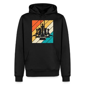 Schach - Männer Premium Bio Hoodie - Schwarz - Vorne - Nico (187cm)