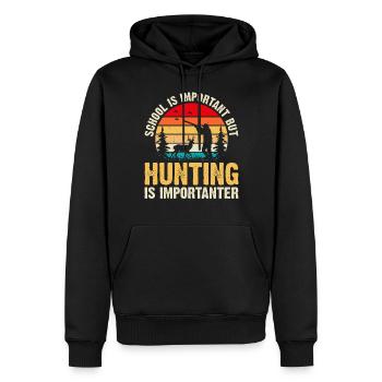 Chasse au chasseur - Sweat à capuche Premium bio Homme - noir - Devant - Nico (187cm)