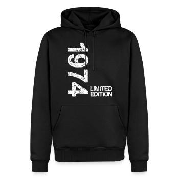 1974 Limited Edition - Men’s Premium Organic Hoodie - black - Front - Nico (187cm)