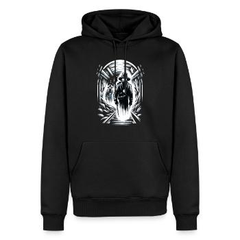 Cowboy Barn Bull Rider Rodeo Country Western - Männer Premium Bio Hoodie - Schwarz - Vorne - Nico (187cm)