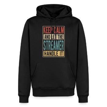 Streamer Retro Geschenk - Männer Premium Bio Hoodie - Schwarz - Vorne - Nico (187cm)