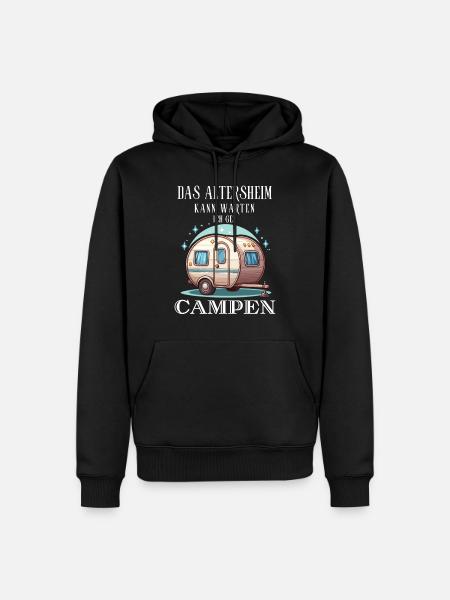 Camping Gepensioneerde Pensionering Camping Collega Plezier - Mannen Premium Bio hoodie - zwart