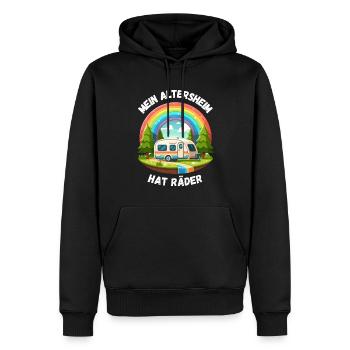 Rente Ruhestand Camping Caravan Regenbogen Rentner - Männer Premium Bio Hoodie - Schwarz - Vorne - Nico (187cm)