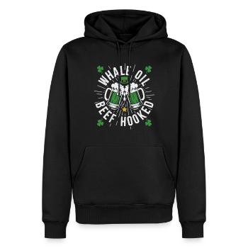 Walöl Rindfleisch Hooked - Männer Premium Bio Hoodie - Schwarz - Vorne - Nico (187cm)