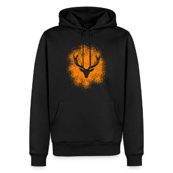 Majestätischer Hirschkopf – Für Jäger Naturfreunde - Männer Premium Bio Hoodie - Schwarz - Vorne - Nico (187cm)