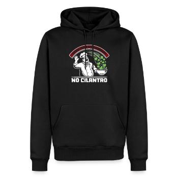 Coriandre Hater haine coriandre savon bouton - Sweat à capuche Premium bio Homme - noir - Devant - Nico (187cm)
