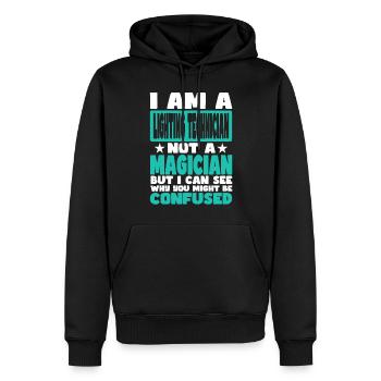 Lichttechniker - Männer Premium Bio Hoodie - Schwarz - Vorne - Nico (187cm)