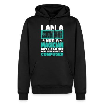 Lokomotivführer - Männer Premium Bio Hoodie - Schwarz - Vorne - Nico (187cm)