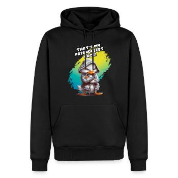 C’EST MON VISAGE LE PLUS AMICAL. Canard, Humour, Fun, Fun - Sweat à capuche Premium bio Homme - noir - Devant - Nico (187cm)