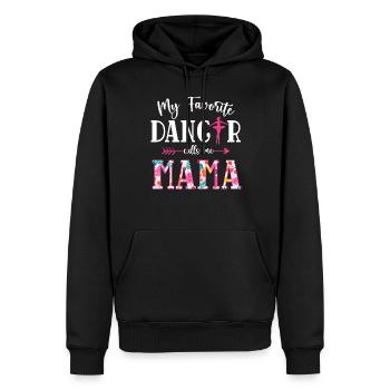Meine Lieblingstänzerin nennt mich Mama Ballett Blumen - Männer Premium Bio Hoodie - Schwarz - Vorne - Nico (187cm)