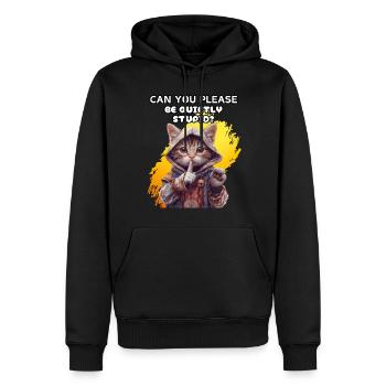 Pouvez-vous, s’il vous plaît, être tranquillement stupide ? L’ironie, l’humour, - Sweat à capuche Premium bio Homme - noir - Devant - Nico (187cm)