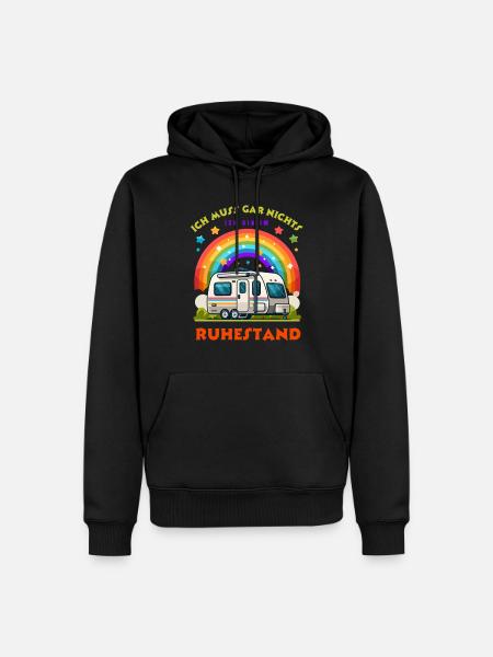 Retirement Pension Pensioner Caravan Camping Camper - Men’s Premium Organic Hoodie - black