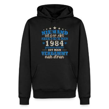1984 Geburtsjahr Geburtstag Geburt geboren - Männer Premium Bio Hoodie - Schwarz - Vorne - Nico (187cm)