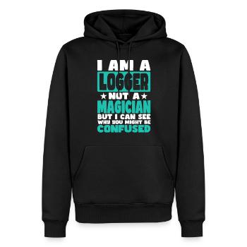 Bûcheron - Sweat à capuche Premium bio Homme - noir - Devant - Nico (187cm)
