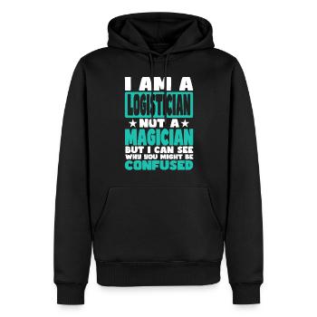 Logistiker - Männer Premium Bio Hoodie - Schwarz - Vorne - Nico (187cm)