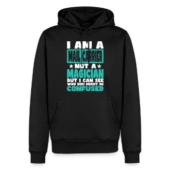 Mail Carrier - Men’s Premium Organic Hoodie - black - Front - Nico (187cm)