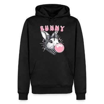 Bunny Kaugummi Bandana Hase niedlich Retro Häschen - Männer Premium Bio Hoodie - Schwarz - Vorne - Nico (187cm)