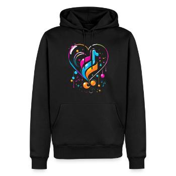 Gaming Musical Heart - Zusammenfassung - Männer Premium Bio Hoodie - Schwarz - Vorne - Nico (187cm)