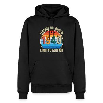 Les légendes sont nées en 1940 édition limitée - Sweat à capuche Premium bio Homme - noir - Devant - Nico (187cm)