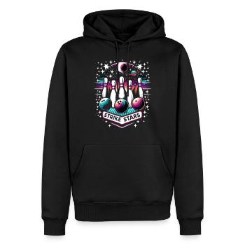 Drôle de bowling équipe bowler grève bowling club - Sweat à capuche Premium bio Homme - noir - Devant - Nico (187cm)