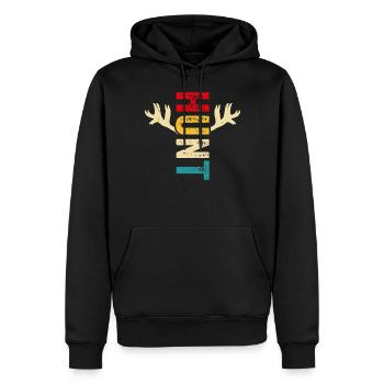 Jäger Jagen - Männer Premium Bio Hoodie - Schwarz - Vorne - Nico (187cm)