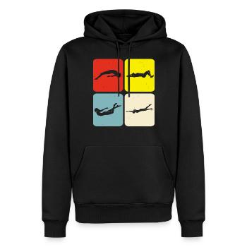 Schwimmen Schwimmerin - Männer Premium Bio Hoodie - Schwarz - Vorne - Nico (187cm)